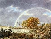 unknow artist Autumn Landscape with Rainbow painting